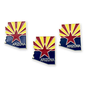 Arizona State Shape and State Flag Lapel Pin Pin WizardPins 10 Pins 