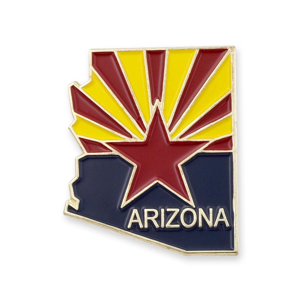 Arizona State Shape and State Flag Lapel Pin Pin WizardPins 1 Pin 