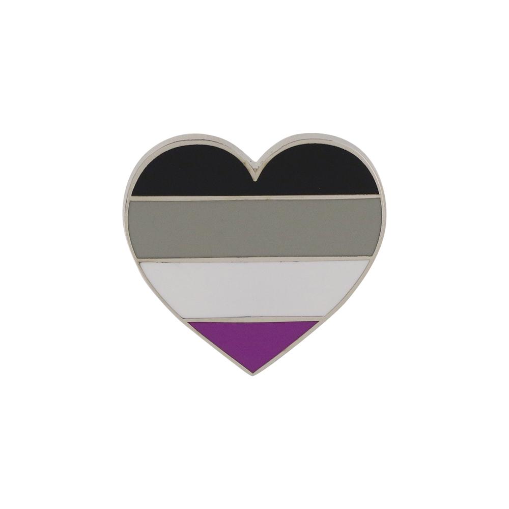 Asexual Pride Heart Shaped Flag Enamel Pin Pin WizardPins 1 Pin 