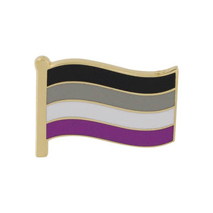 Asexual Pride Waving Flag Enamel Pin Pin WizardPins 10 Pins 