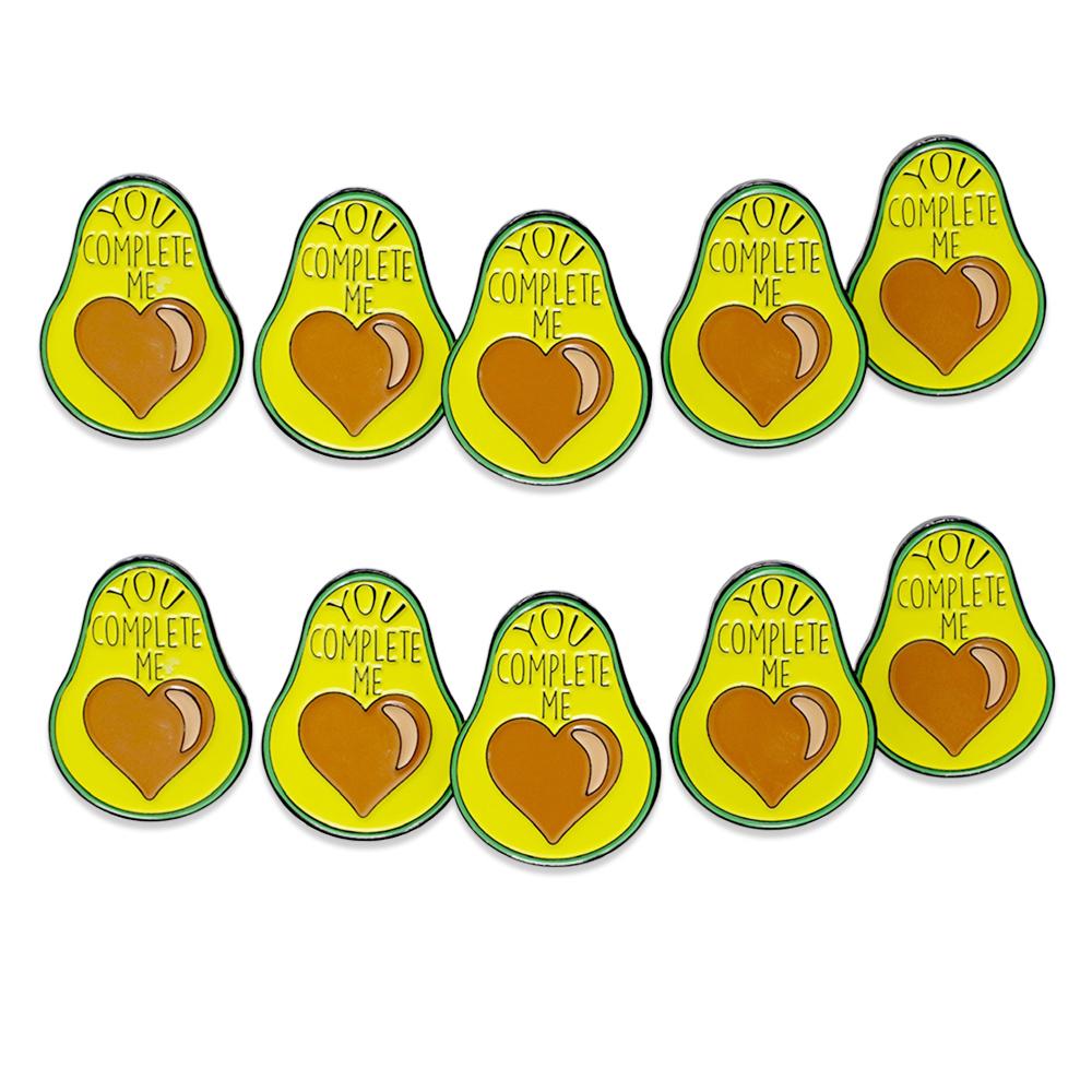Avocado Heart "You Complete Me" Enamel Pin Pin WizardPins 10 Pins 