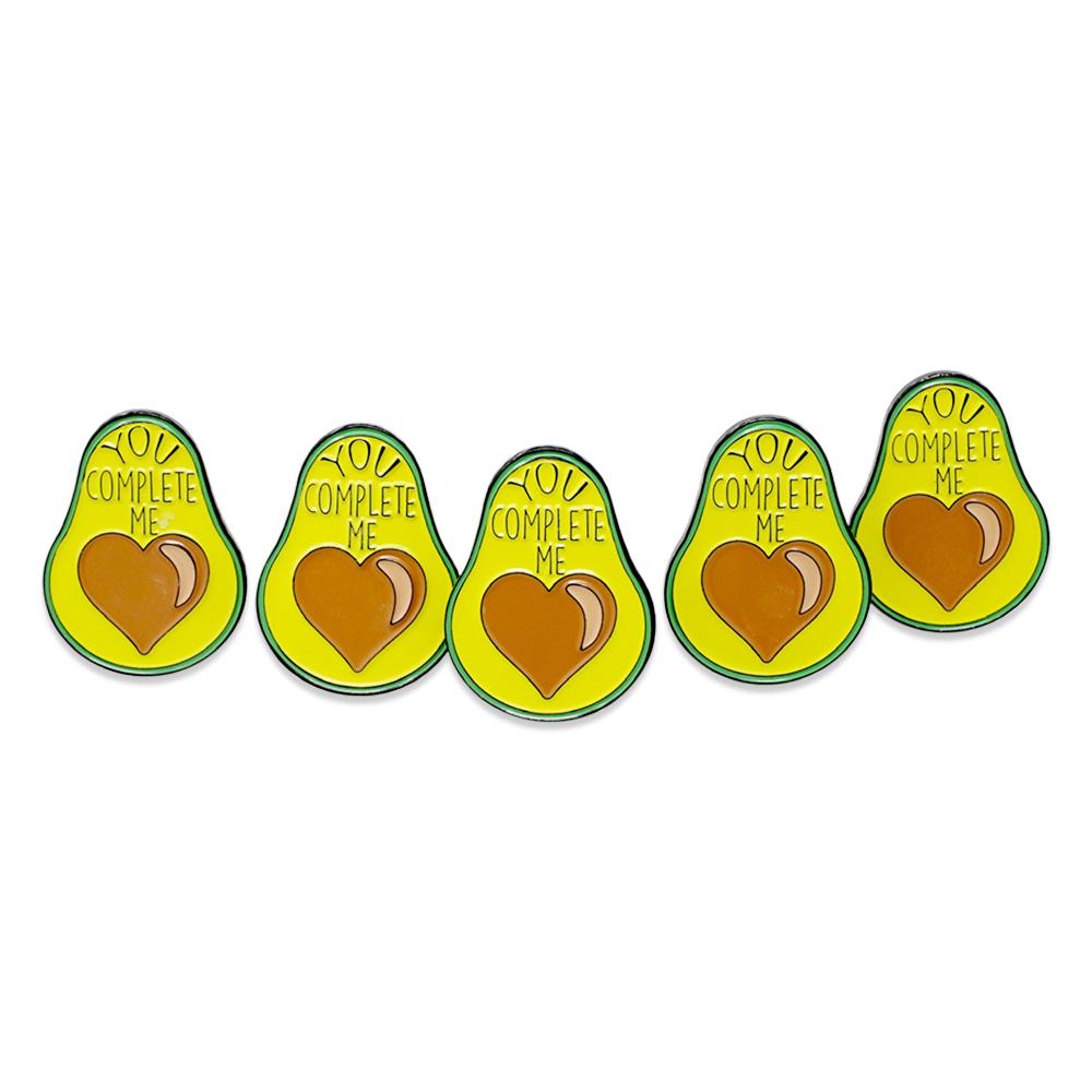 Avocado Heart "You Complete Me" Enamel Pin Pin WizardPins 5 Pins 