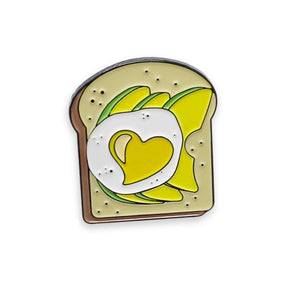Avocado Toast Sunny Side Egg Heart Enamel Pin Pin WizardPins 1 Pin 
