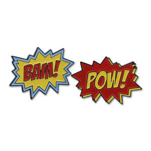 Superhero Action Sound Effect BAM POW Enamel Lapel Pin Pin WizardPins 2 Pins (1 BAM, 1 POW) 