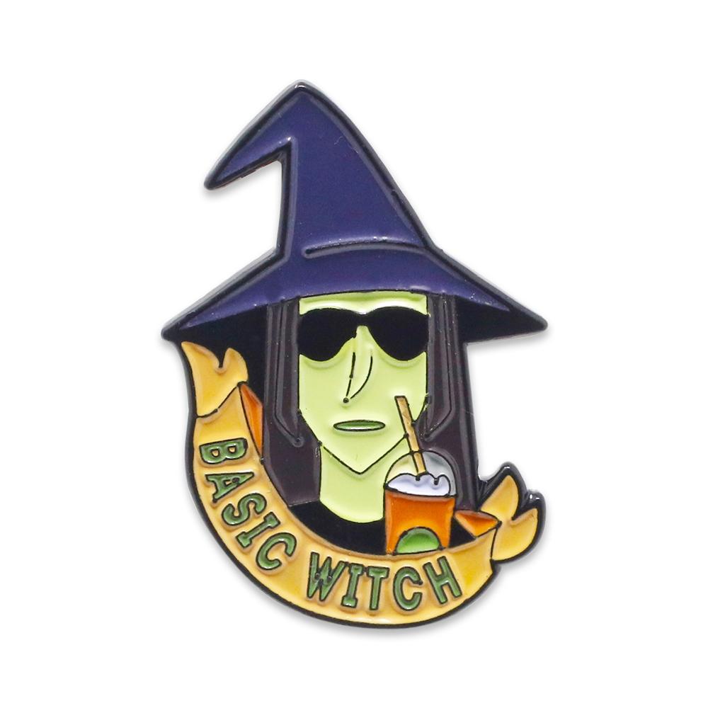 Basic Witch Pumpkin Spice Latte Halloween Enamel Pin Pin WizardPins 1 Pin 