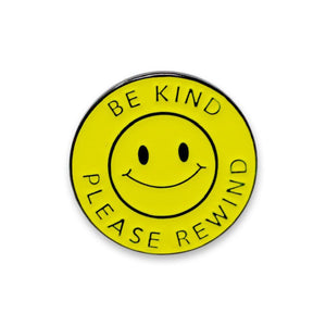 Be Kind Please Rewind Smiling Face Enamel Pin Pin WizardPins 1 Pin 