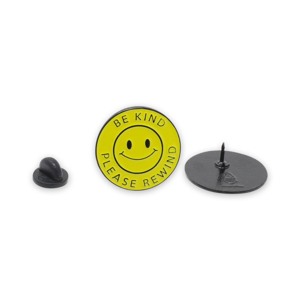 Be Kind Please Rewind Smiling Face Enamel Pin Pin WizardPins 5 Pins 