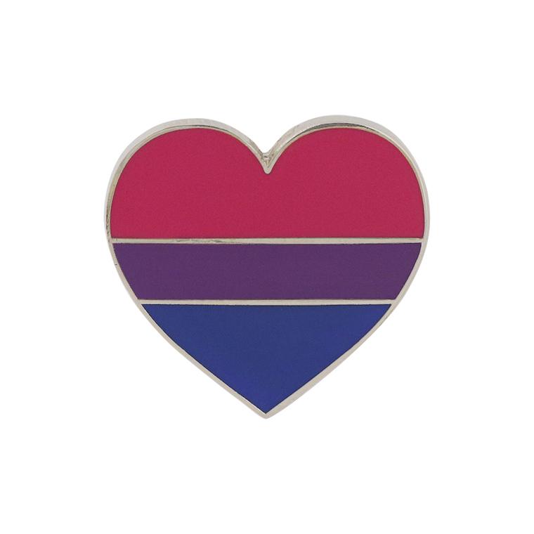 Bisexual Pride Heart Shaped Flag Enamel Pin Pin WizardPins 1 Pin 