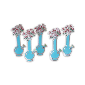 Rose Flowers In Bong Vase Hard Enamel Lapel Pin Pin WizardPins 5 Pins 