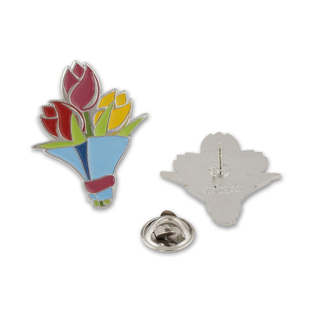 Bouquet of Colorful Flowers Emoji Enamel Lapel Pin Pin WizardPins 5 Pins 