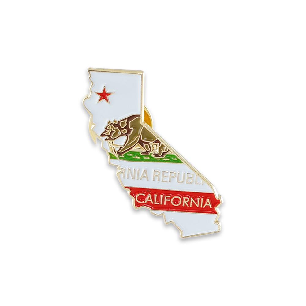 State Shape of California and California Flag Lapel Pin Pin WizardPins 100 Pins 