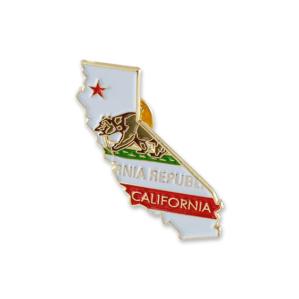 State Shape of California and California Flag Lapel Pin Pin WizardPins 10 Pins 