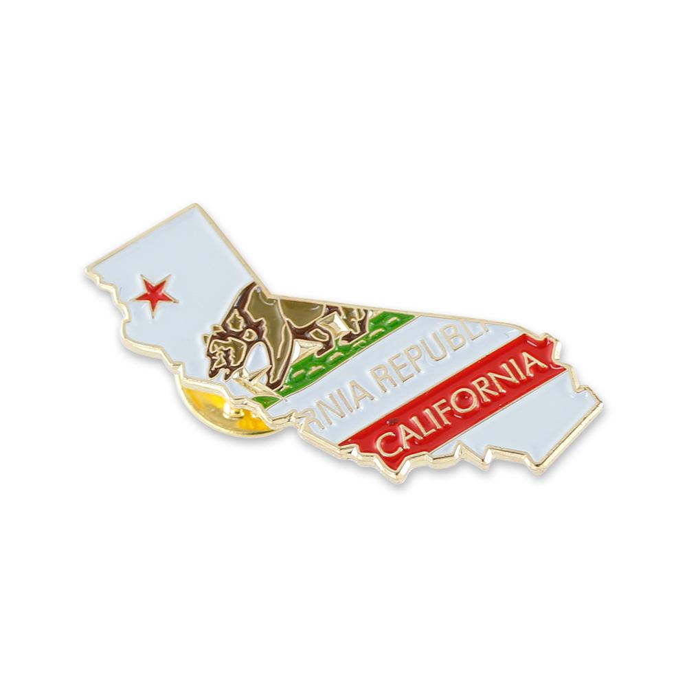State Shape of California and California Flag Lapel Pin Pin WizardPins 1 Pin 
