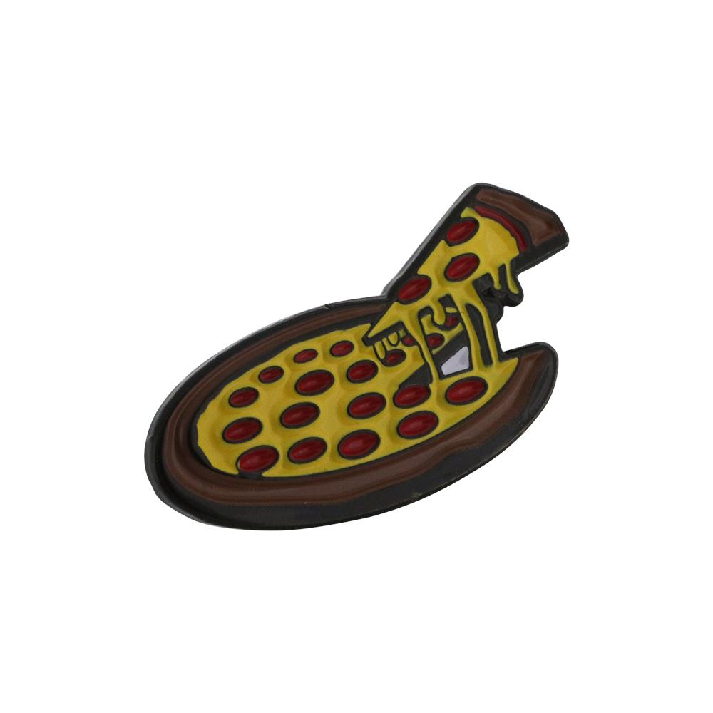 Cheezy Pepperoni Pizza Soft Enamel Black Dye Pin Pin WizardPins 1 Pin 