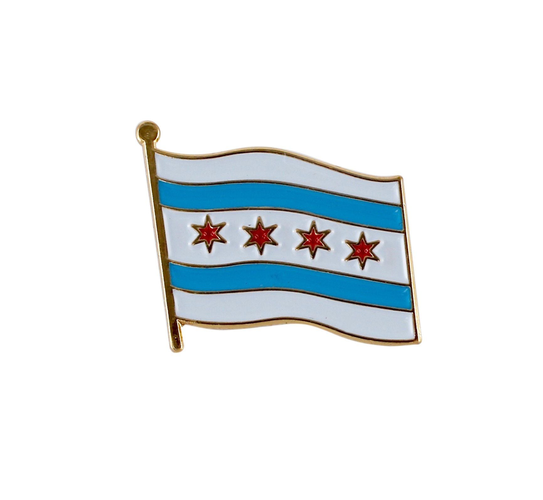 City of Chicago Flag Lapel Pin Pin WizardPins 100 Pins 