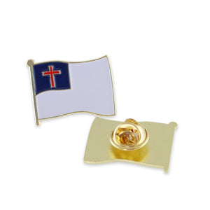 Christian Flag Gold Plated Enamel Diestruck Lapel Pin Pin WizardPins 5 Pins 