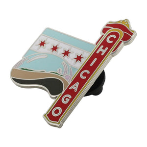 Chicago Cloud Gate Theater Sign Souvenir Pin Pin WizardPins 5 Pins 