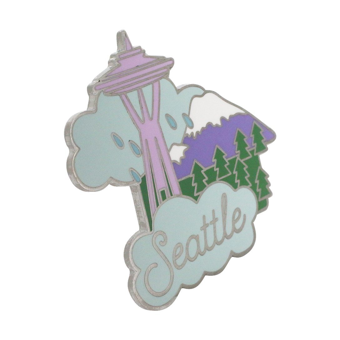 Seattle Space Needle Mount Rainier Souvenir Pin Pin WizardPins 1 Pin 