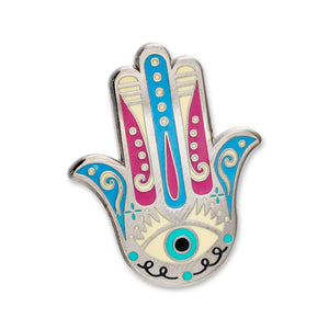 Colorful Lucky Hamsa Hand Pin