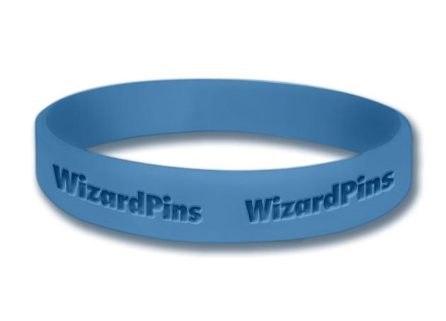 Custom Debossed Wristband Cool Blue 1 inch (Extra Wide) 