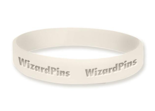 Custom Debossed Wristband Cream 0.5 inch (Most Popular) White