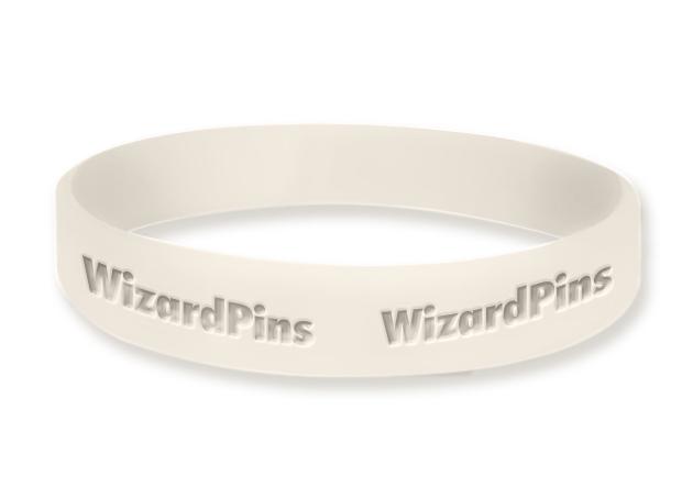 Custom Debossed Wristband Cream 1 inch (Extra Wide) 