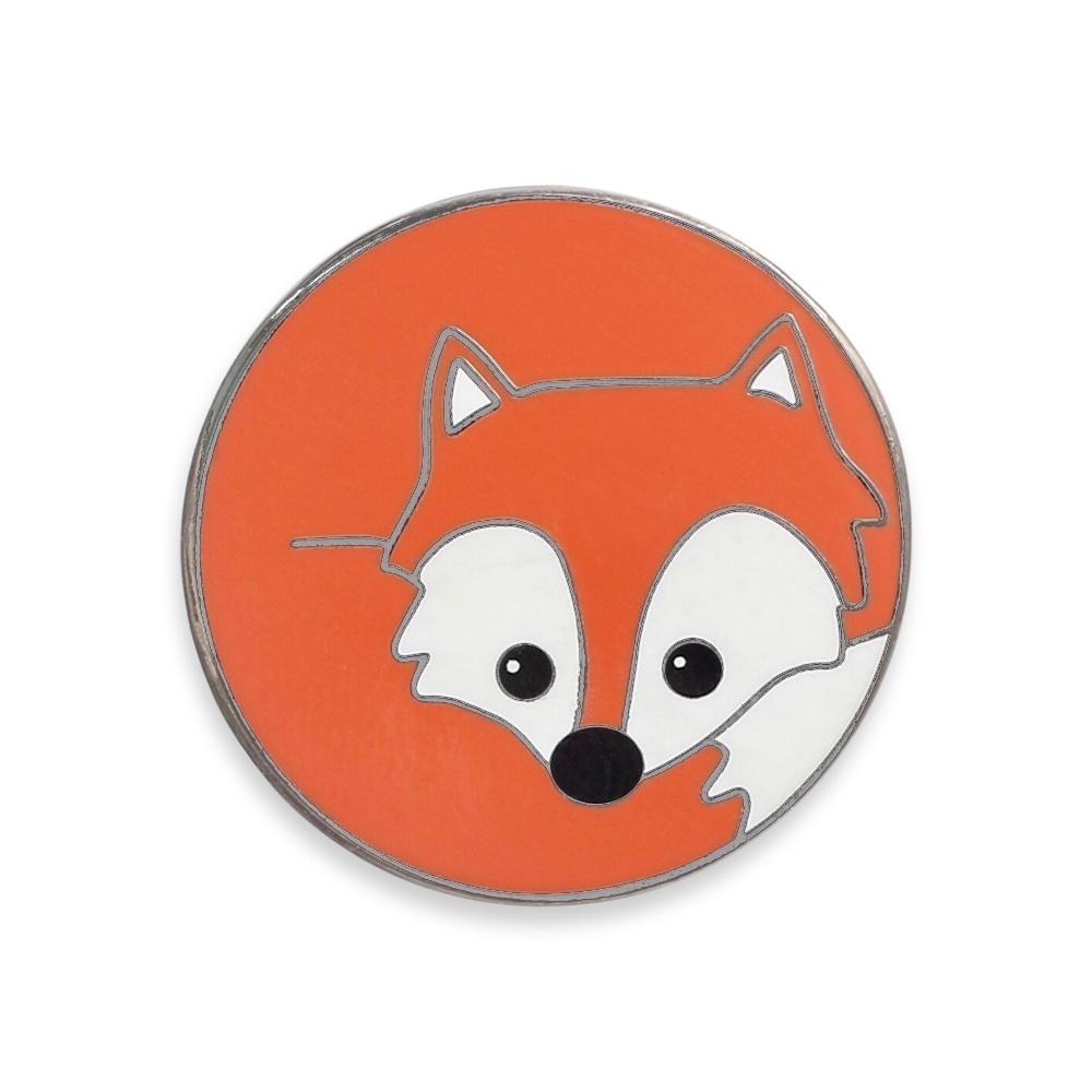 Cute Red Fox Curled Up Hard Enamel Lapel Pin Pin WizardPins 1 Pin 