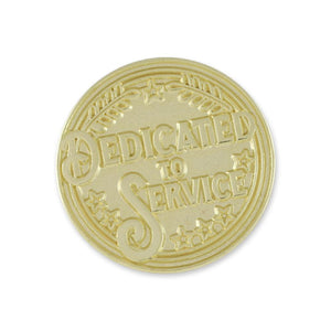 Dedicated To Service Award Recognition Shiny Gold Lapel Pin Pin WizardPins 1 Pin 