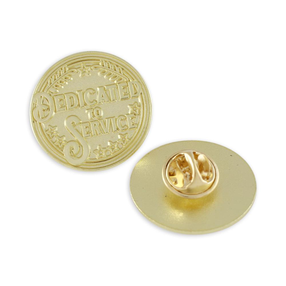 Dedicated To Service Award Recognition Shiny Gold Lapel Pin Pin WizardPins 5 Pins 