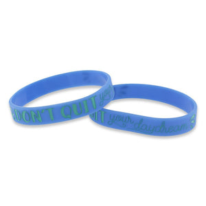 Don't Quit Your Daydream Motivational Blue Silicone Wristband Wristband WizardPins 1 Wristband 