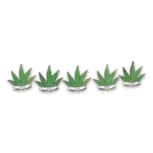 Marijuana Leaf Banner Enamel Pin Pin WizardPins 25 Pins 