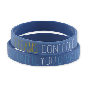 Dreams Don't Die Motivational Blue Silicone Wristband Wristband WizardPins 3 Wristbands 