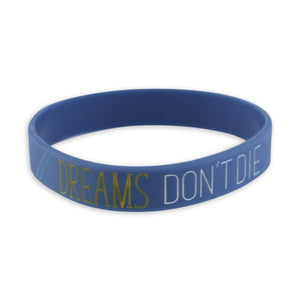 Dreams Don't Die Motivational Blue Silicone Wristband Wristband WizardPins 1 Wristband 