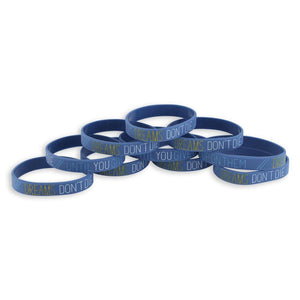 Dreams Don't Die Motivational Blue Silicone Wristband Wristband WizardPins 10 Wristbands 