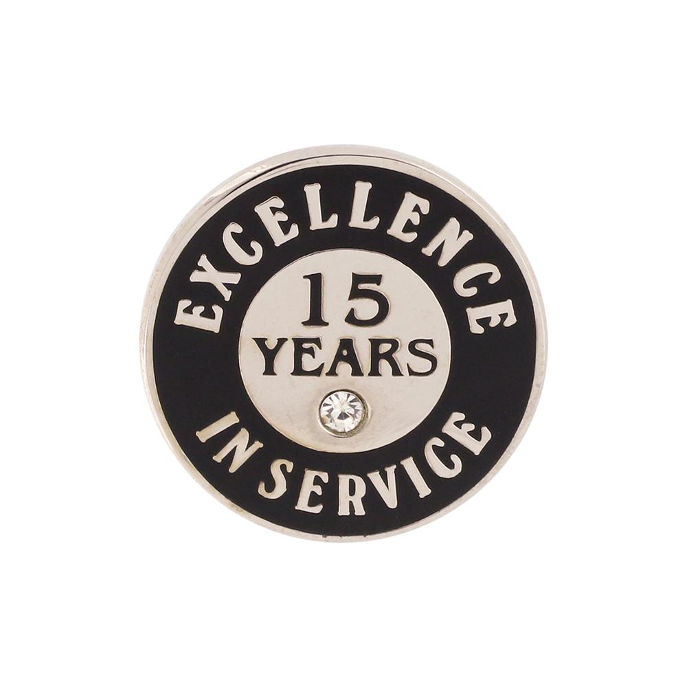 Excellence in Service 15 Year Hard Enamel Silver Lapel Pin Pin WizardPins 1 Pin 