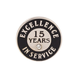 Excellence in Service 15 Year Hard Enamel Silver Lapel Pin Pin WizardPins 5 Pins 