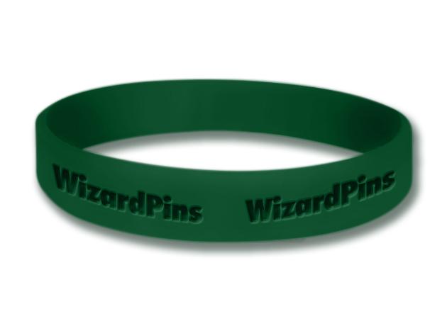 Custom Debossed Wristband Forest Green 1 inch (Extra Wide) 