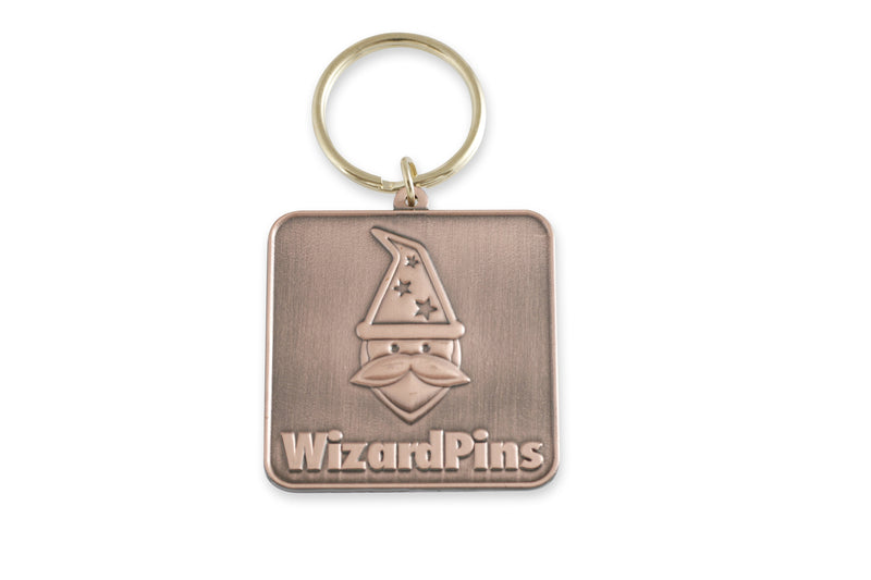 Custom Die Struck Antique Keychains Custom Keychains WizardPins 