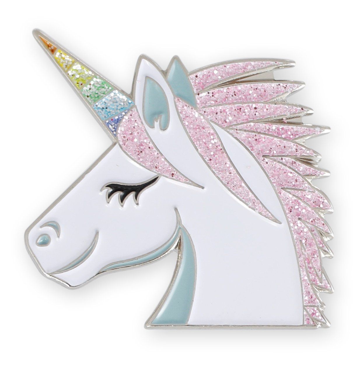 Rainbow Unicorn Glitter Enamel Lapel Pin Pin WizardPins 1 Pin 