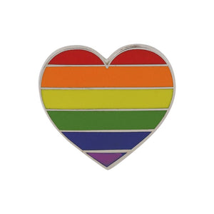 Gay Pride Heart Shaped Flag Enamel Pin Pin WizardPins 1 Pin 