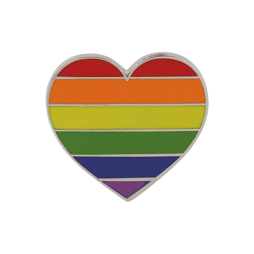 Gay Pride Heart Shaped Flag Enamel Pin Pin WizardPins 5 Pins 