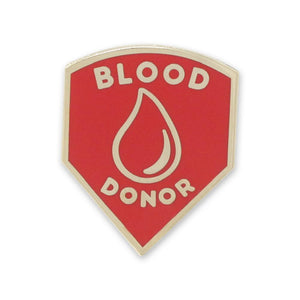 Blood Donor Shield Gold Plated Enamel Pin Pin WizardPins 1 Pin 