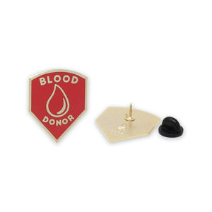 Blood Donor Shield Gold Plated Enamel Pin Pin WizardPins 25 Pins 