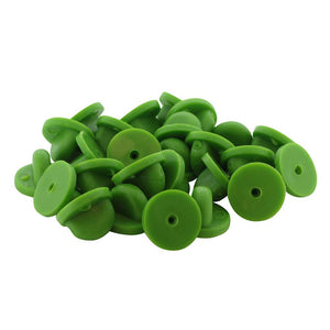 Green Rubber Pin Backers PVC Butterfly Clutches Pin Backs WizardPins 25 Clutches 