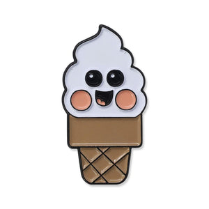 Happy Smiling Ice Cream Cone Enamel Pin Pin WizardPins 1 Pin 