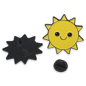 Happy Smiling Yellow Sun Enamel Pin Pin WizardPins 5 Pins 