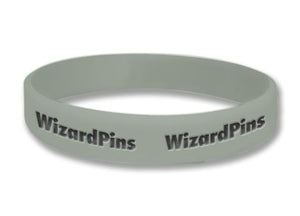 Custom Ink Filled Wristband Heather Grey 1 (Extra Wide)