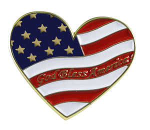 Heart Shaped American Flag Lapel Pin Pin WizardPins 5 Pins 