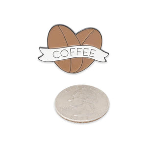 Heart Coffee Beans I Love Coffee Enamel Pin Pin WizardPins 10 Pins 