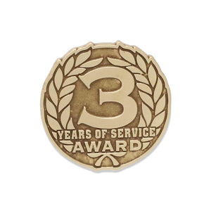 Year of Service Award Diestruck Lapel Pin Pin WizardPins 3 Year Pin 